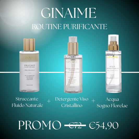 Routine purificante viso – Detergente, Tonico e Crema | Ginaime